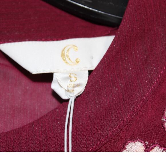 Charming Charlie Cottage Core Floral Embroidered LS Flowy top Boho Chic Small - Picture 4 of 9